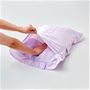 ライラック<br>枕カバーはかぶせ式で、ごろつくファスナーがなく着脱も簡単。