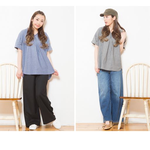 【NET限定】袖のタック使いが二の腕を細く見せてくれる!袖タックスキッパーチュニック
