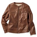 【SALE】 フェイクレザージャケット レディース - セシール