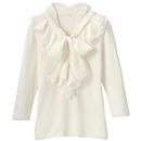 【SALE】 シフォンフリル使いニット(リボンタイ付き) レディース - セシール