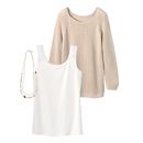 【SALE】 アンサンブル(ネックレス付き)(ニットプルオーバー+タンクトップ) レディース