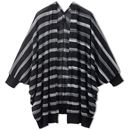 【SALE】 かすりボーダードルマンカーディガン レディース