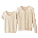 【SALE】 ニットアンサンブル(カーディガン+半袖ニット) レディース