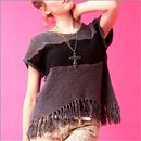 【SALE】 テープヤーンフリンジポンチョ ANITA ARENBERG レディース