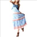【SALE】 デニム切替えシフォンマキシワンピース ANITA ARENBERG レディース