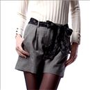 【SALE】 グレンチェック&レースショートパンツ(ETHIQUE) レディース