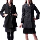 【SALE】 フェイクレザートリミングコート(ETHIQUE) レディース