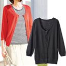 【SALE】 さら軽クルーネックニットカーディガン レディース