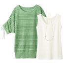【SALE】 3点セット(プルオーバー+タンクトップ+ネックレス) レディース