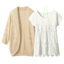 【SALE】 3点セット(カーディガン+プルオーバー+ネックレス) レディース