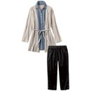 【SALE】 2点セット(フェイクレイヤードトップス+パンツ) レディース - セシール