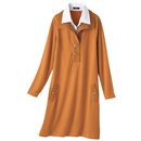 【SALE】 シャツ衿付きフェイクレイヤードチュニック レディース