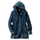 【SALE】 ニット使いロングパーカ レディース