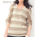 【SALE】 2点セット(ボーダープルオーバー+タンクトップ) レディース