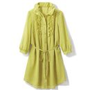 【SALE】 シャツチュニック(リボンベルト付き) レディース