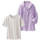 テンセル刺しゅうシャツ(Tシャツセット) レディース