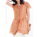 【SALE】 シフォン使いチュニック(共布リボンベルト付き) レディース