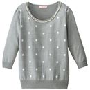 【SALE】 パール調モチーフ使いドットニット レディース - セシール