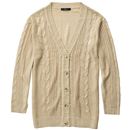 【SALE】 ケーブル編みニットカーディガン レディース