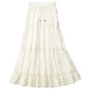 【SALE】 コットンレースマキシスカート レディース - セシール