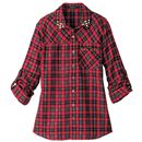 【SALE】 スタッズ使いチェックシャツ レディース - セシール