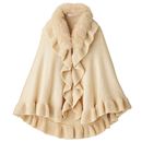 【SALE】 リアルファー付きニットケープ レディース - セシール