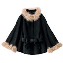 【SALE】 リアルファー付きケープジャケット レディース - セシール