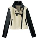 【SALE】 合皮切り替えライダースジャケット レディース - セシール