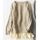 【SALE】 サテンフリル使いラメ入りニット レディース - セシール
