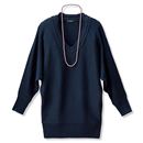 【SALE】 ケーブル編みVネックドルマンニット レディース - セシール