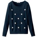 【SALE】 フラワーモチーフ使いニット レディース - セシール