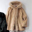 【SALE】 フォックスファー付きケープコート レディース - セシール