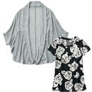 【SALE】 カーデ&ローズプリントTシャツ レディース - セシール