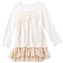 【SALE】 シフォンフリル使いレースブラウス レディース - セシール