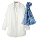 【SALE】 ストール付きサイドタックシャツ レディース