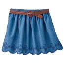 【SALE】 スカラップ刺しゅう使いスカート(ベルト付き) レディース - セシール