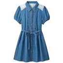 【SALE】 デニムワンピース(共布ベルト付き) レディース - セシール