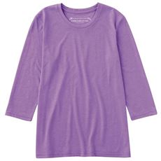 シンプルクルーネックTシャツ(7分袖)(洗濯機OK)