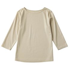 超長綿ボートネックTシャツ(7分袖)(綿100%・日本製)