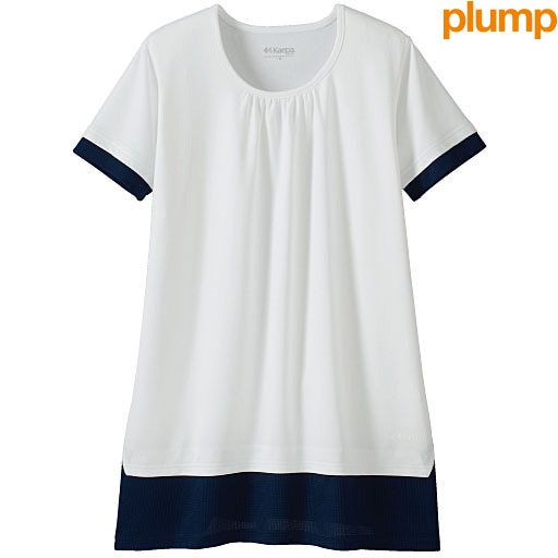 40%OFF【レディース大きいサイズ】 レイヤード風切替Tシャツ(ケイパ)(UVカット、吸汗速乾) - セシール