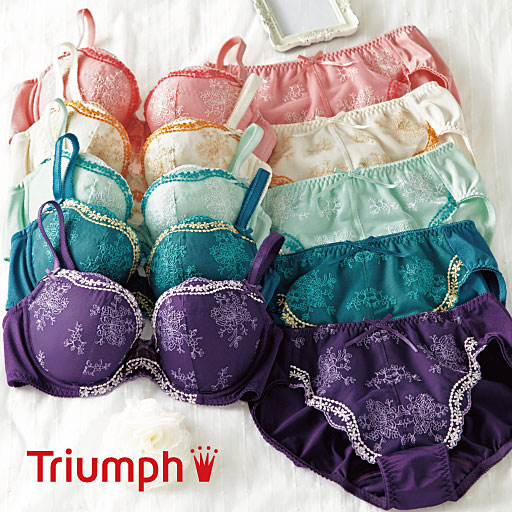 【レディース】 ブラジャー&ショーツペア(トリンプ)(ソフトワイヤー入り・3/4カップ)