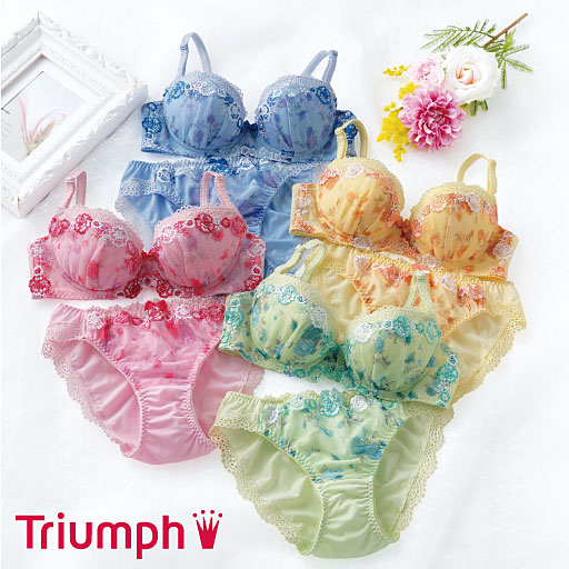 【レディース】 ブラジャー&ショーツペア(トリンプ)(ソフトワイヤー入り・3/4カップ)