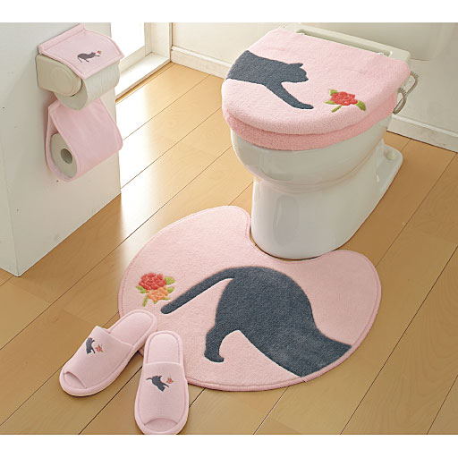 【SALE】 アニマル柄トイレ用品セット(ふたカバー・トイレマット) - セシール