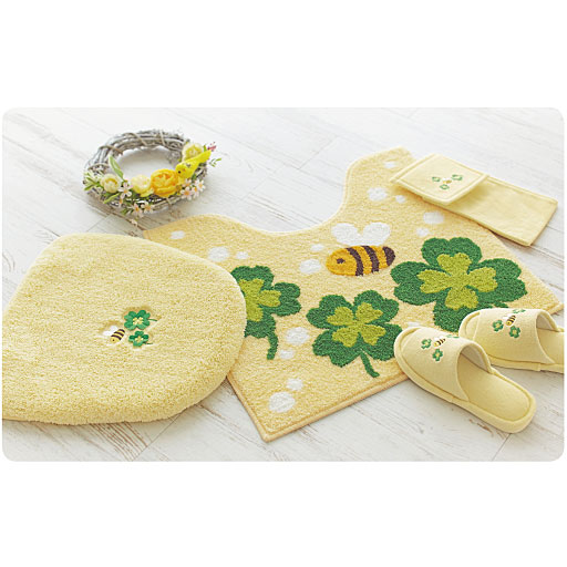 【SALE】 HAPPYモチーフトイレ用品(単品販売)ふたカバー・トイレマット - セシール