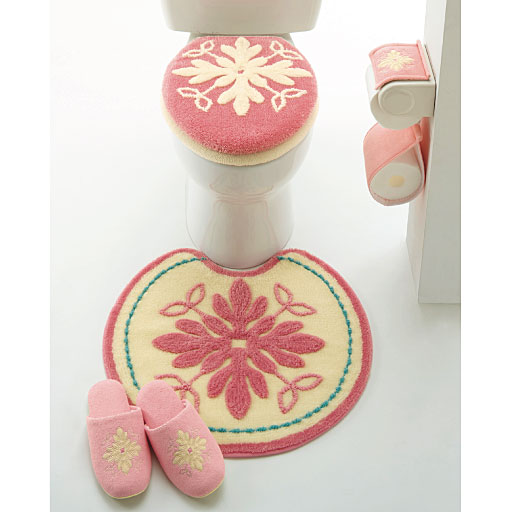 ハワイアン柄抗菌防臭トイレ用品(単品販売)ふたカバー・トイレマット - セシール