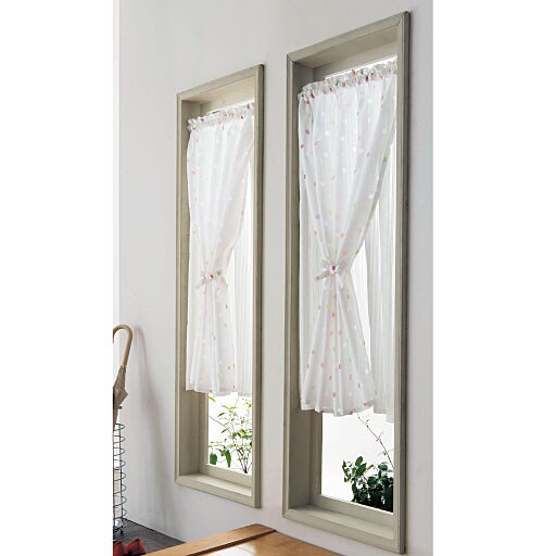 二重スタイル小窓用カフェカーテン - セシール