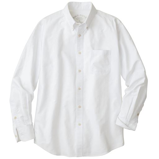 【レディース】 綿100%オックスフォード素材のボタンダウンシャツ(長袖)