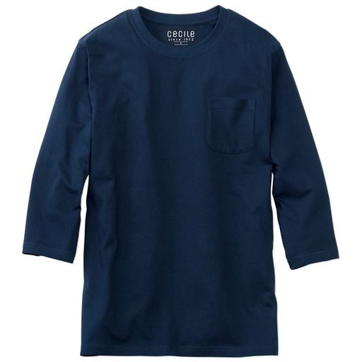 【レディース】 オーガニックコットン100%素材のクルーネックTシャツ(7分袖)