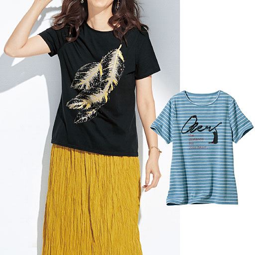 【レディース】 プリントTシャツ