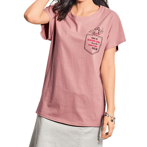 【レディース大きいサイズ】 半袖プリントTシャツ